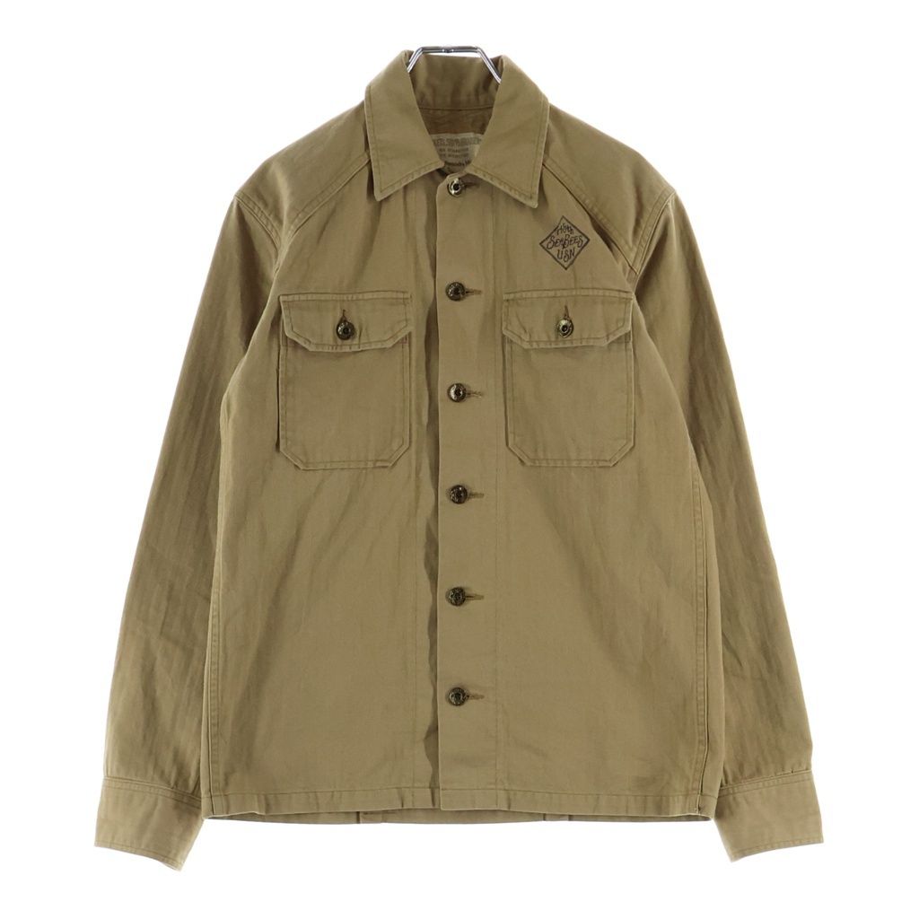 TROPHY CLOTHING (トロフィークロージング) コットン ヘリンボーン シャツジャケット ベージュ
