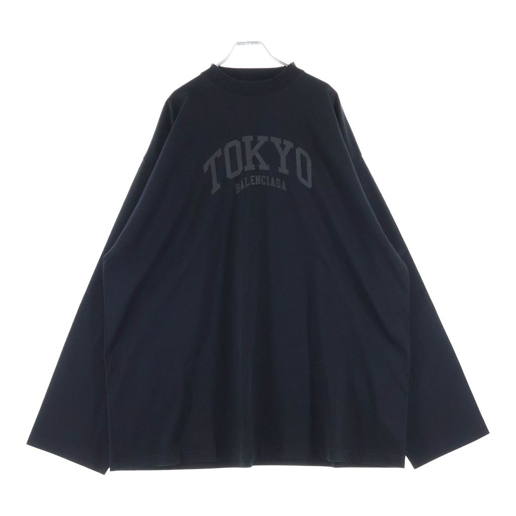 BALENCIAGA (バレンシアガ) TOKYOプリント オーバーサイズ 長袖Tシャツカットソー ブラック 720250