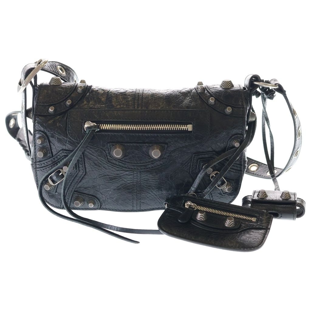 BALENCIAGA (バレンシアガ) Le Cagole XS ルカゴール レザー フラップ ショルダーバッグ ブラック 719082 1000