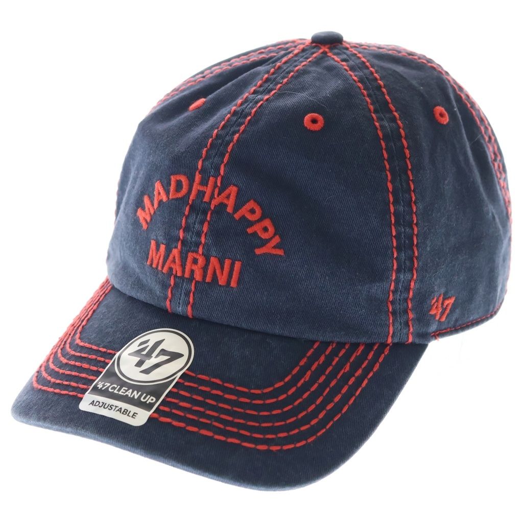 MARNI (マルニ) ×madhappy ×マッドハッピー 刺繍デザイン キャップ 帽子 ネイビー CLZC0186SOUMH004