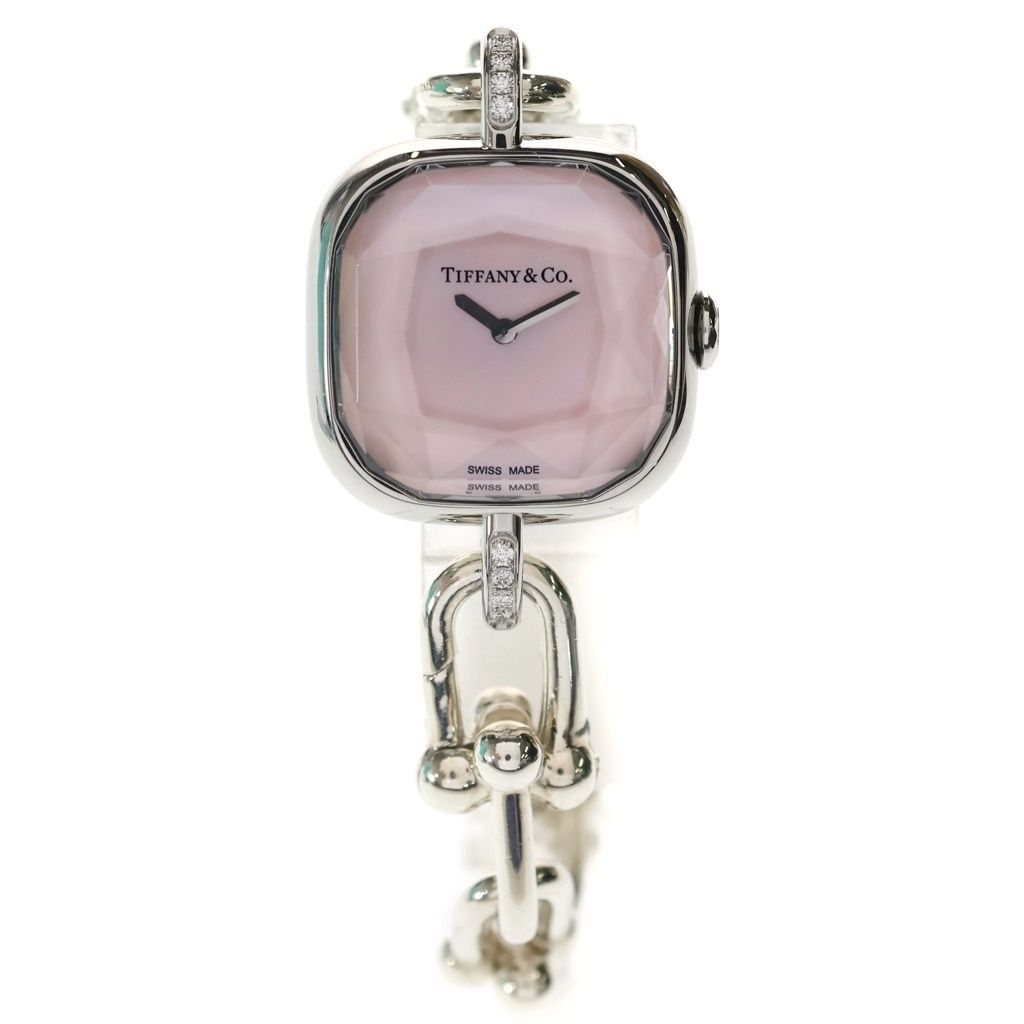 TIFFANY & Co. (ティファニー) ハードウェアウォッチ ピンク文字盤 ダイヤラグ Ag925QZ クォーツ 274849814