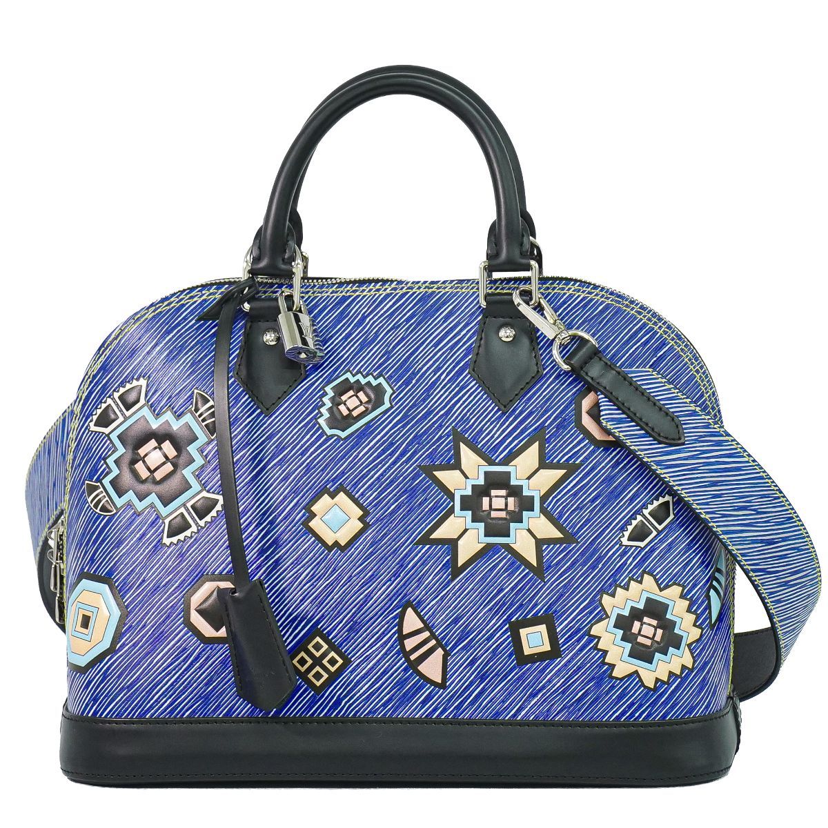 本物 ルイヴィトン LOUIS VUITTON LV アルマ PM エピ デニム 2WAY ショルダーバッグ ハンドバッグ ブルー ブラック M50835 ビトン バッグ 中古・