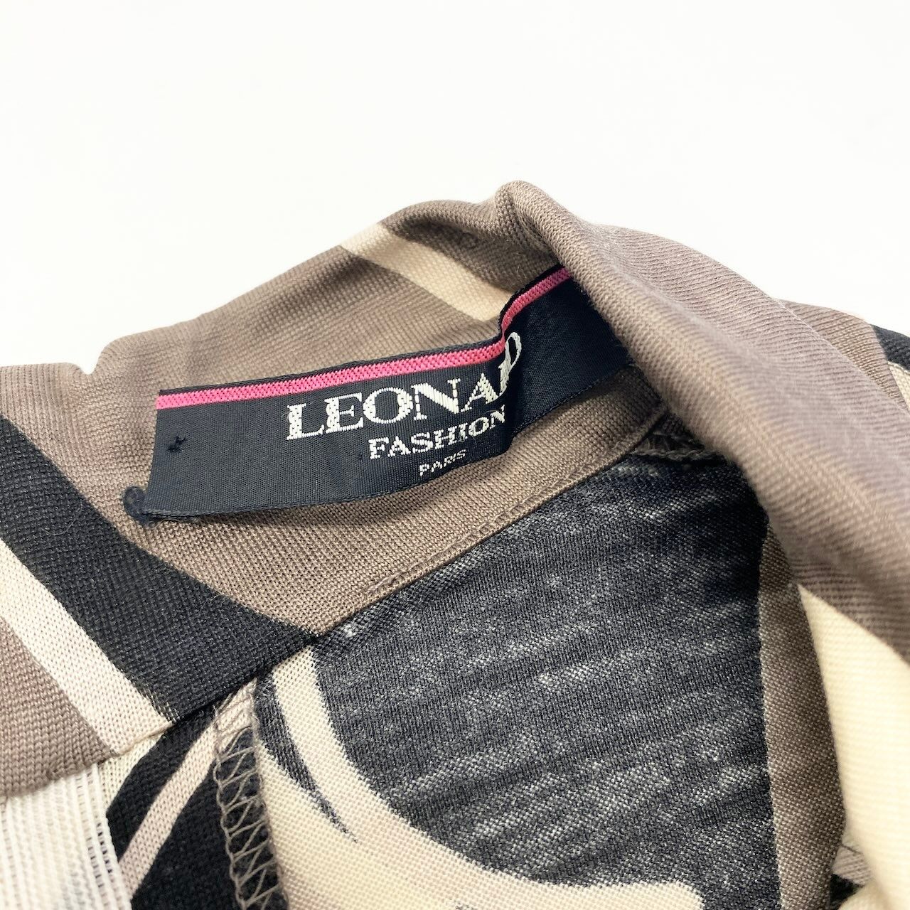 65e7 LEONARD FASHION レオナール ボウタイワンピース ロング 