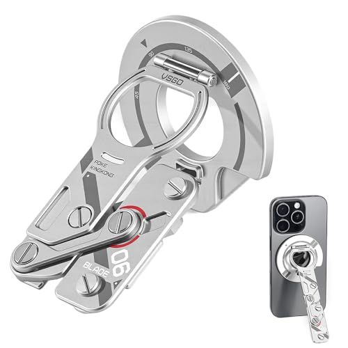 VSGO MagSafe スマホリング スタンド 開封カッター機能付き 360度固定 縦横置き メタルリング付き 軽量48g 7mm薄型 iPhone/Android/タブレット対応 EDCガジェット (シルバー) shu efe96d4f