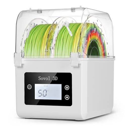 Sovol 3D プリンターフィラメントドライヤーボックス 360° 均一加熱システム搭載 大容量 2kg 対応 PLA PETG TPU ABS 1.75mm 2.85mm 3.00mmフィラメントに対応 リアルタイム温湿度表示 均一加熱 023987a6