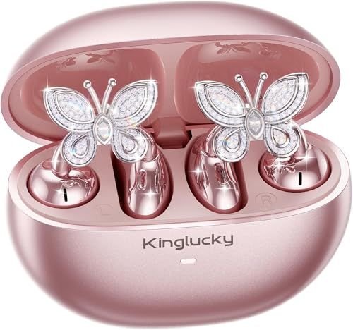 「2026進化」Kinglucky イヤーカフイヤホン ワイヤレスイヤホン 極限の快適さ、着脱式イヤリング bluetooth 耳挟み式 耳を塞がない 最大50時間連続再生 超低遅延 IPX5防水 4gの超軽量 音漏れ防止 iphone用イヤ d0473e9c