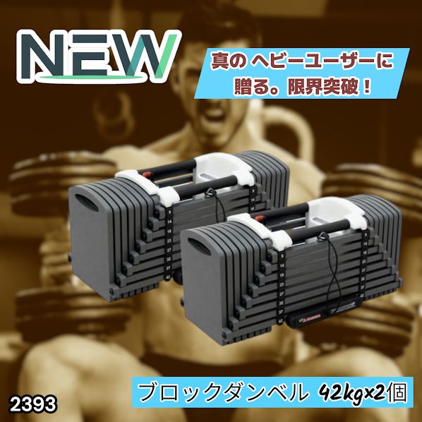#2393 可変式 ブロック ダンベル 42kg 2個セット 簡単 重量 調整 可能 省スペース 収納可能 安心 安全 ロック機能 ※北海道、沖縄本島、沖縄の離島、その他離島へは別途配送料有り
