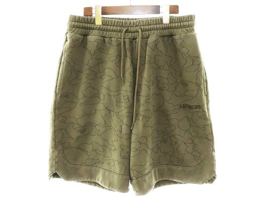 アベイシングエイプ A BATHING APE BAPE 1ST CAMO WASHED SHORT BEACH PANTS L 001SPH801004M ファースト カモ ウォッシュ シューツ ビーチ パンツ 【ブランド古着ベクトル】【中古】260427