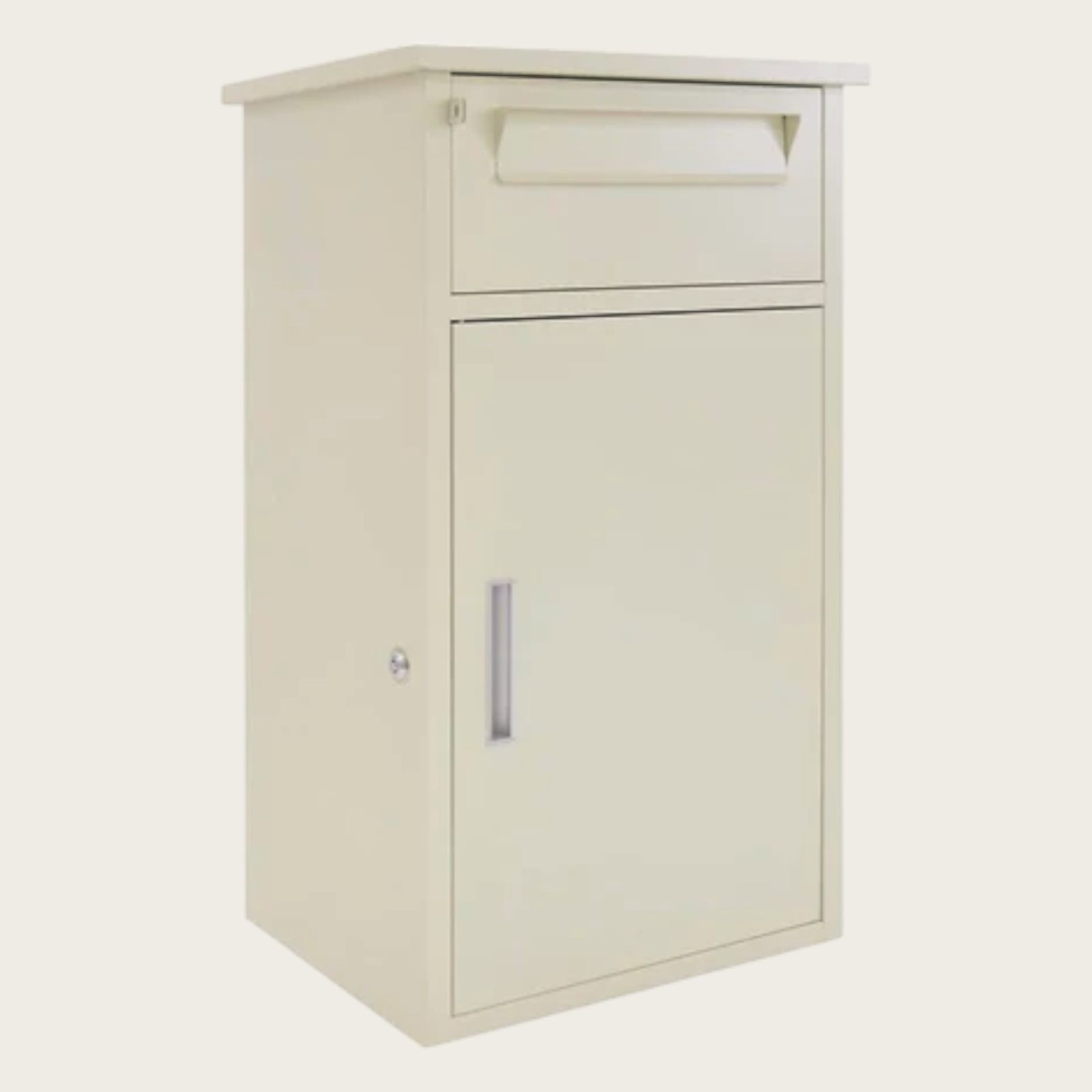 #2269 宅配ボックス ベージュ 戸建 大型 防水 屋外 2段 後付け ポスト一体型 大容量 郵便受け ポスト付き 置き型 おしゃれ ※一部地域離島別途配送料有