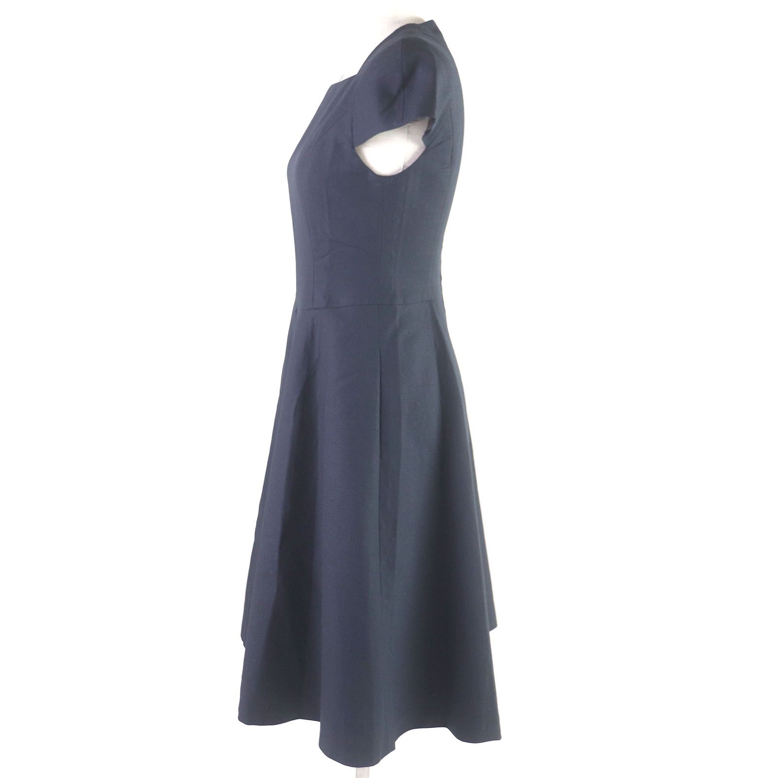 【ドンドン見直し】未使用品□FOXEY フォクシー 39686 コットン100％ ダッチネック ダイヤモンド 総柄 ワンピース ドレス ダークネイビー 38 日本製 正規品 レディース ドンドン見直し】未使用品□FOXEY フォクシー 39686 コットン100
