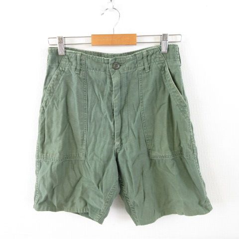TROUSERS 米軍 ヴィンテージ ベイカーパンツ ミリタリー ショート カーキ 緑 32✕31 *A518