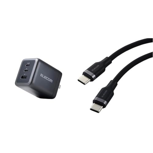 【Type-Cケーブルセット】 エレコム 充電器 100W 3ポート Type-C USB-A USB PD対応 スイング式プラグ採用 ブラック EC-AC104100BK + エレコム USB Type C ケーブル 1m 100W PD対 c0d93e48