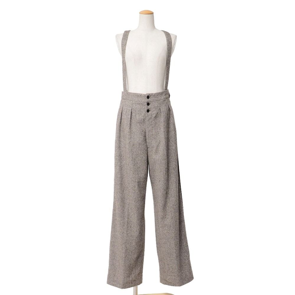 ■美品■ELIN エリン パンツ サイズ36 ツイード サスペンダー サロペット サイドタック ブランド古着【中古】20260501/RA9263
