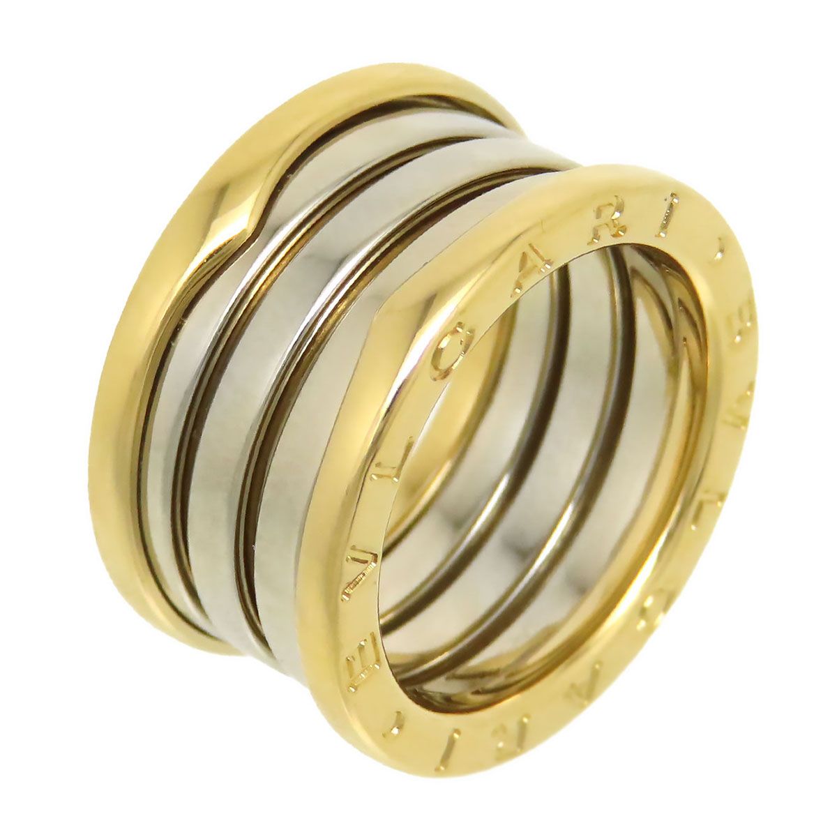 ブルガリ ビーゼロワン リング M 銀座限定 #51 750 (K18YG K18WG) レディース BVLGARI【中古】 【ジュエリー】