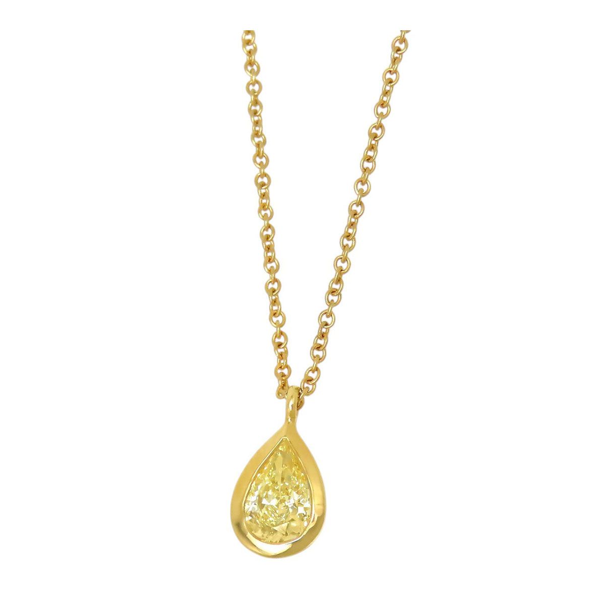ティファニー バイザヤード ペアシェイプ イエローダイヤモンド ネックレス 750 (K18YG) レディース TIFFANY&Co.【中古】 【ジュエリー】