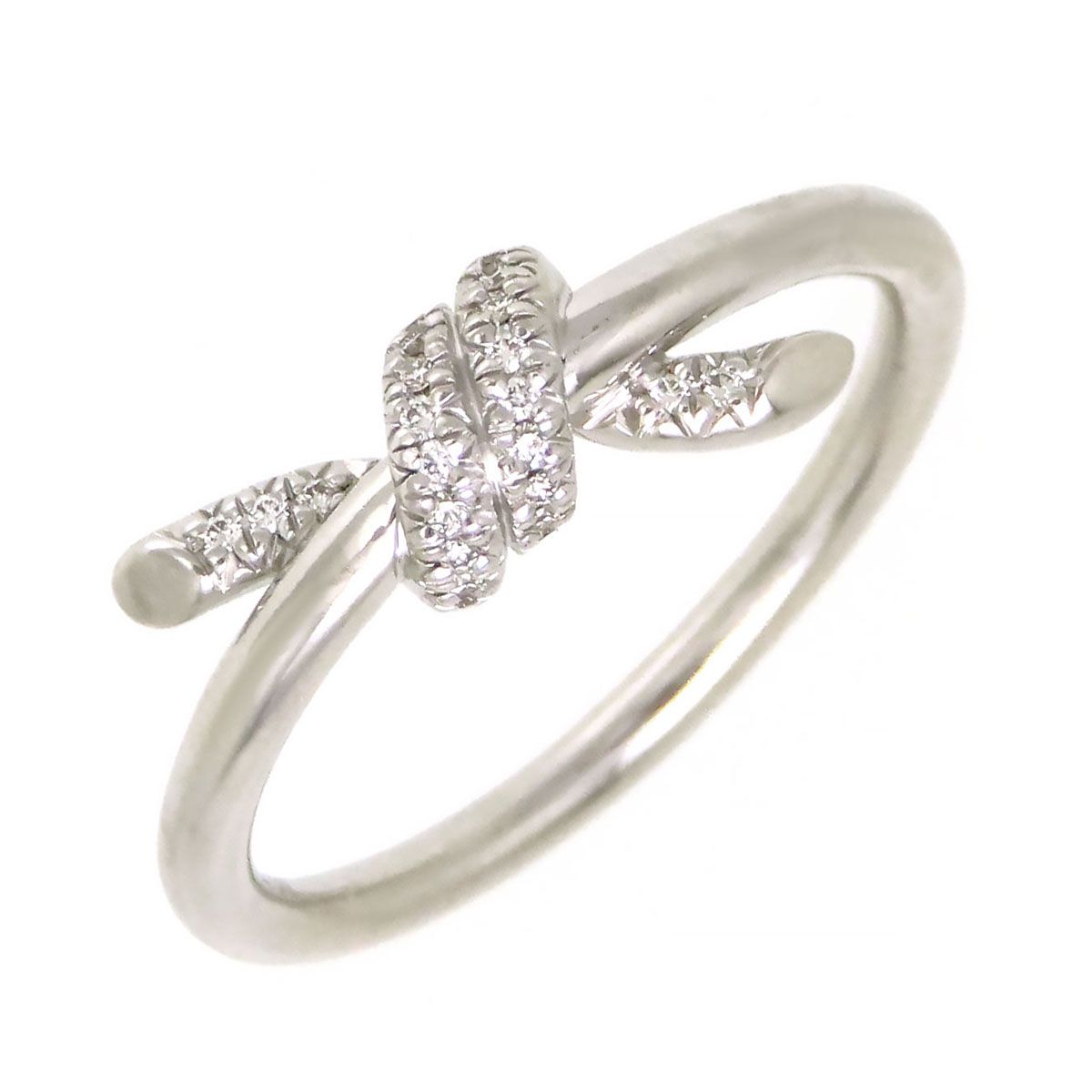 ティファニー ノット ダイヤモンド リング #11 Au750 (K18WG) レディース TIFFANY&Co.【中古】 【ジュエリー】