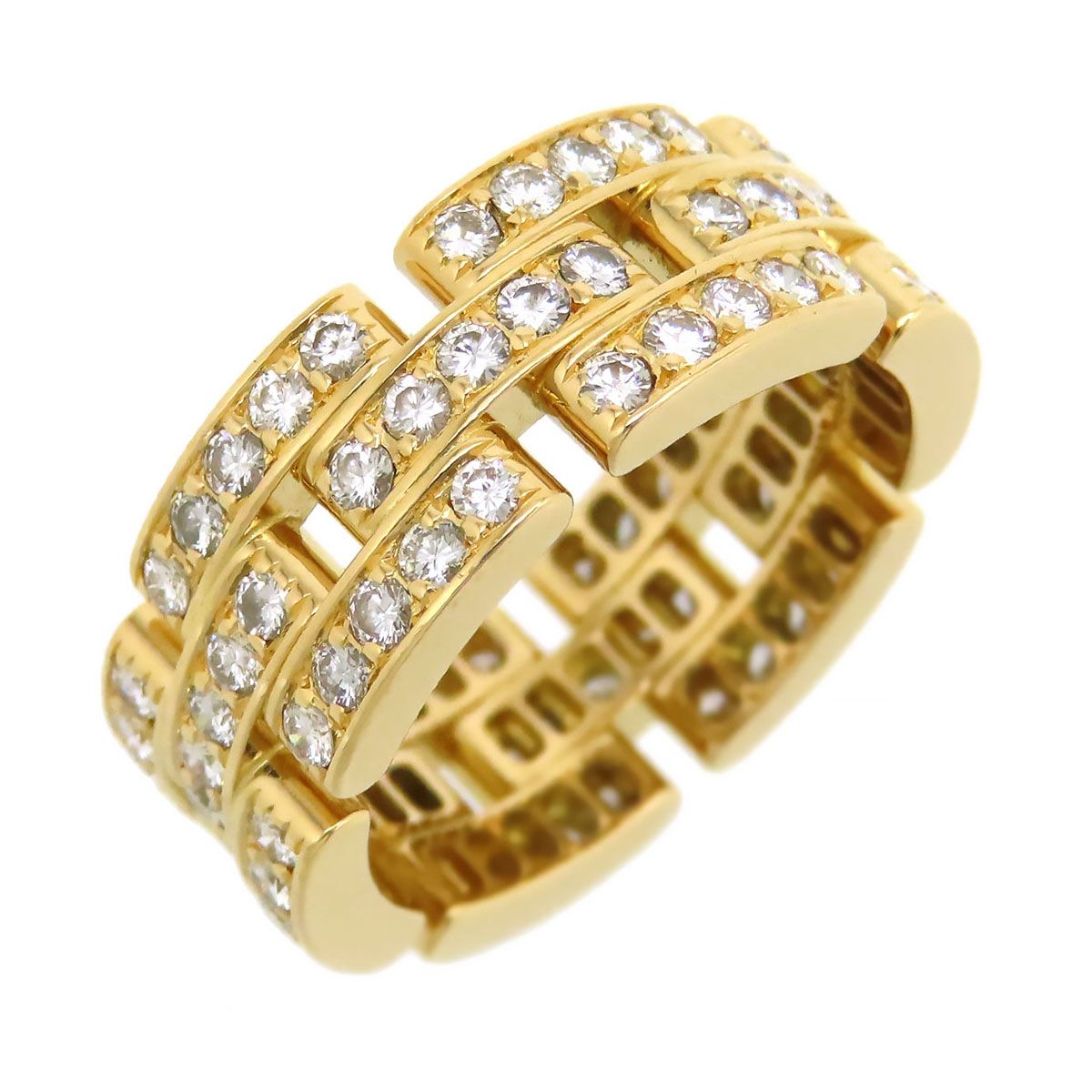 カルティエ マイヨン パンテール リング フルダイヤモンド #55 750 (K18YG) レディース CARTIER【中古】 【ジュエリー】