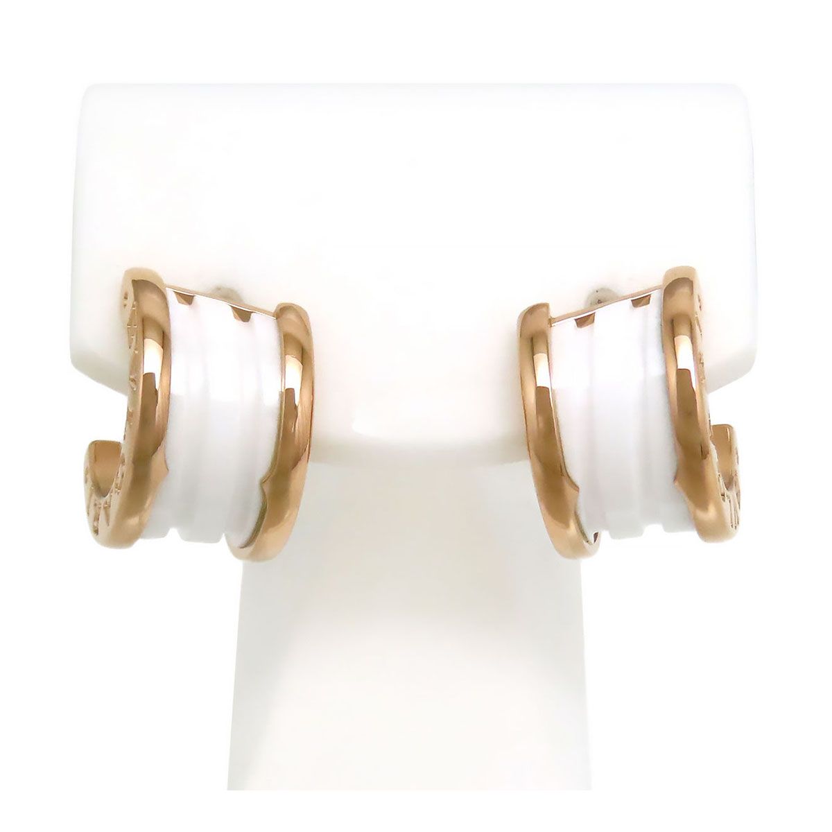 ブルガリ ビーゼロワン フープ ピアス 346464 Au750 (K18PG) レディース BVLGARI【中古】 【ジュエリー】