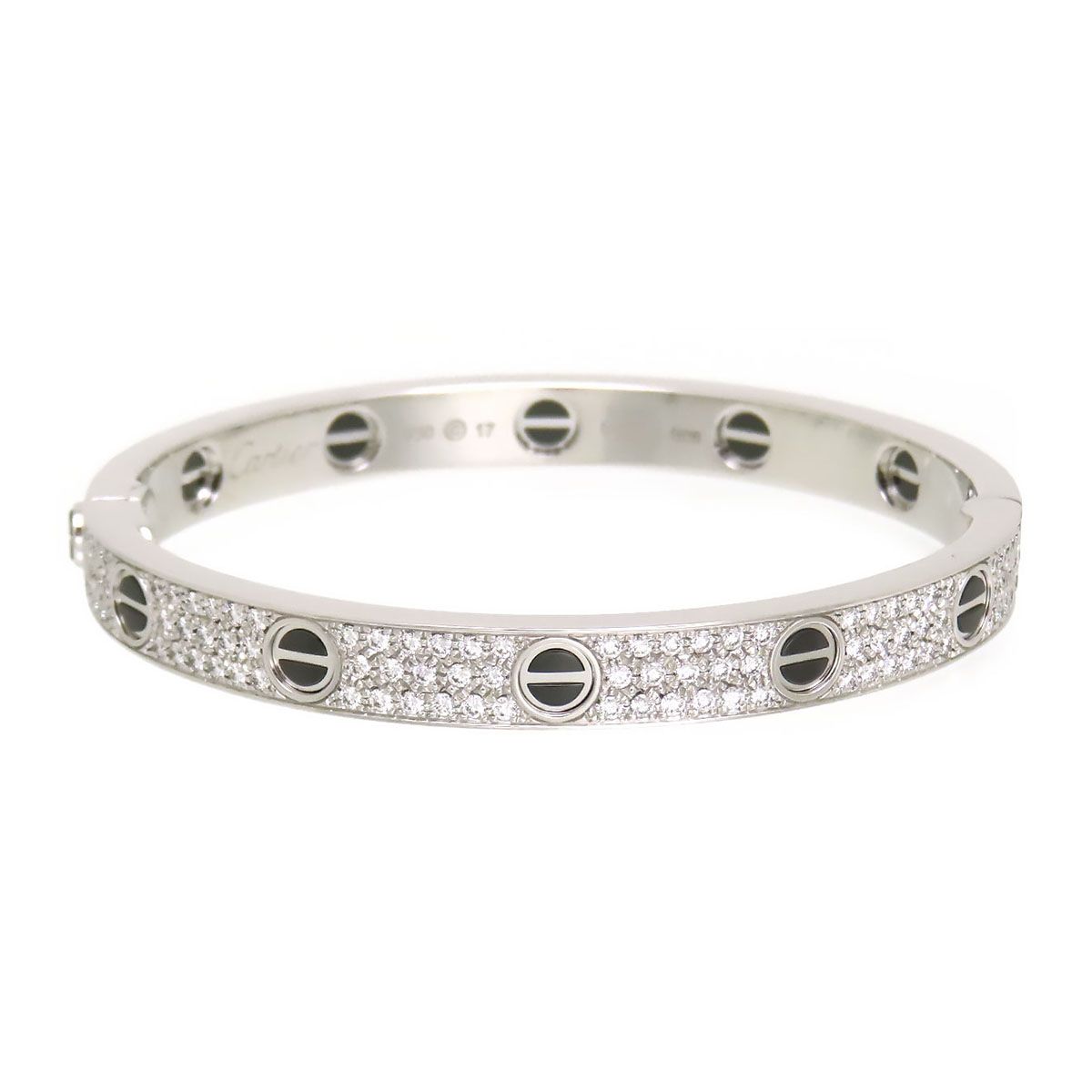 カルティエ ラブ ブレスレット パヴェダイヤモンド #17 N6032417 750 (K18WG) レディース CARTIER【中古】 【ジュエリー】