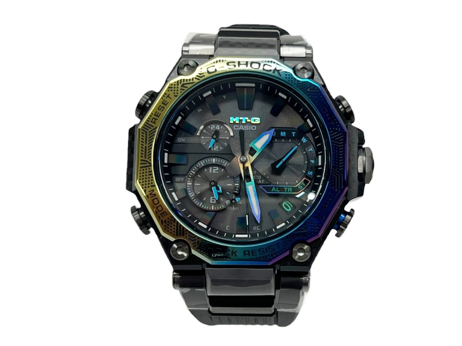 CASIO (カシオ) G-SHOCK Gショック MT-G アナログ腕時計 タフソーラー MTG-B2000YR-1AJR ブラック×レインボー メンズ/028