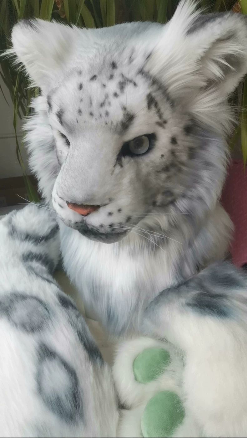 ユキヒョウ 獣装ヘッド アニマルヘッド 尻尾 パウ付き 現品