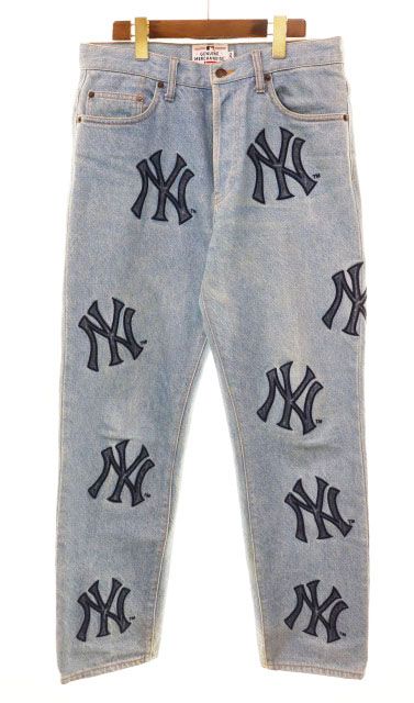 シュプリーム SUPREME × NEW YORK YANKEES 21AW REGULAR JEAN WASHED BLUE サイズ 30 ニューヨーク ヤンキース レギュラー ジーンズ ブルー 【ブランド古着ベクトル】【中古】☆AA★260424