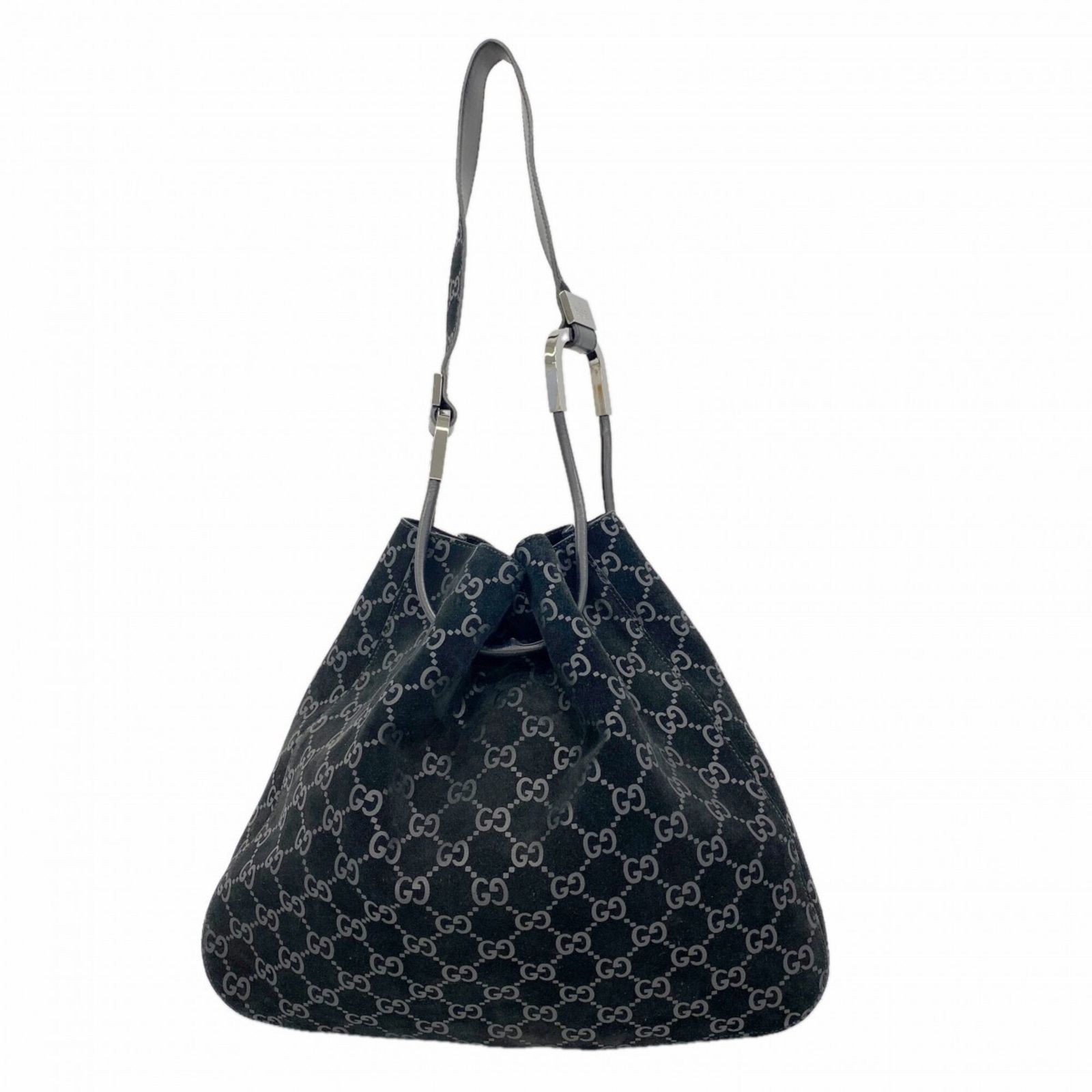 グッチ(Gucci) グッチ ショルダーバッグ 001 3746 スウェード ブラック グレー レディース