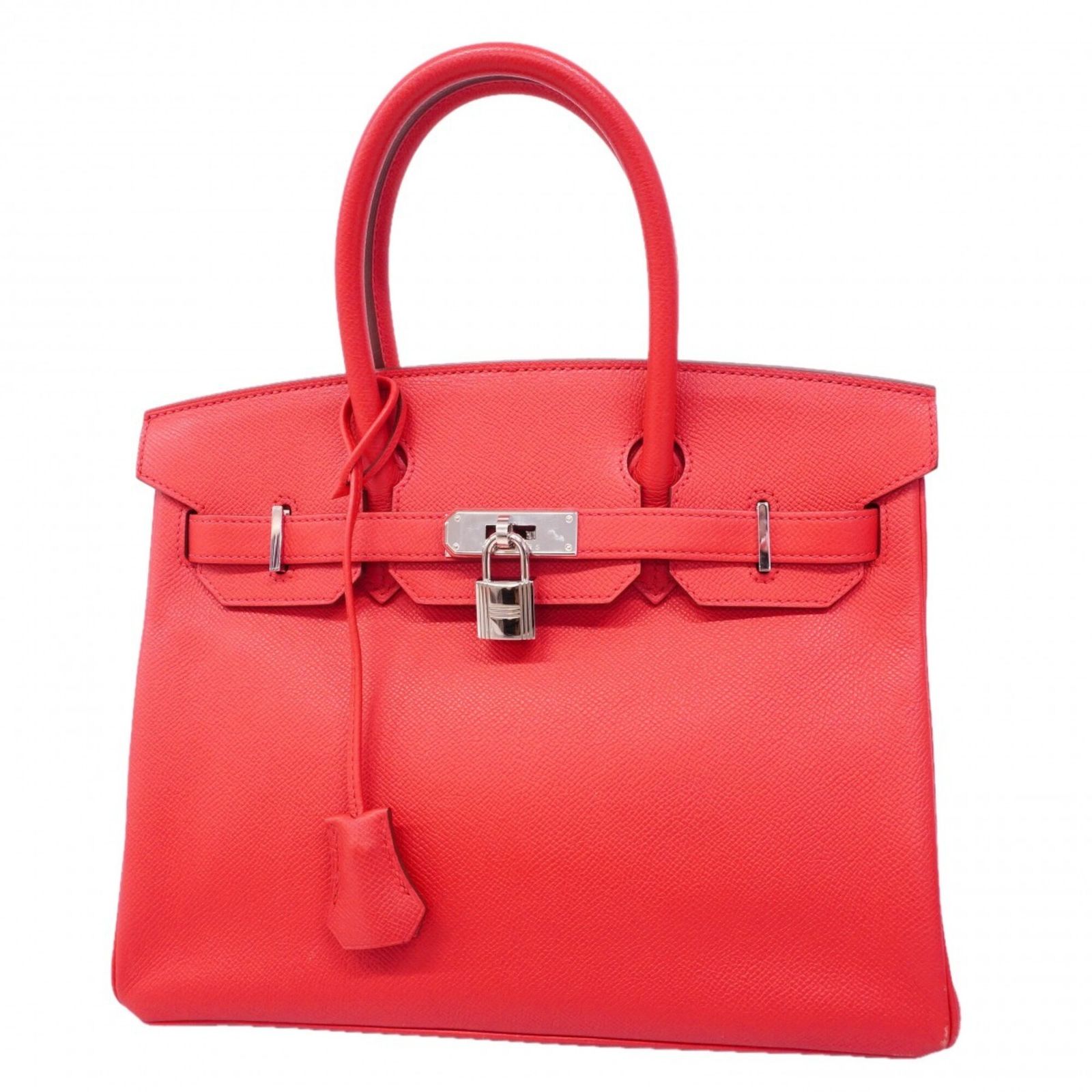 エルメス(Hermes) エルメス ハンドバッグ バーキン30 ヴォーエプソン ルージュピヴォワンヌ □O刻印レディース
