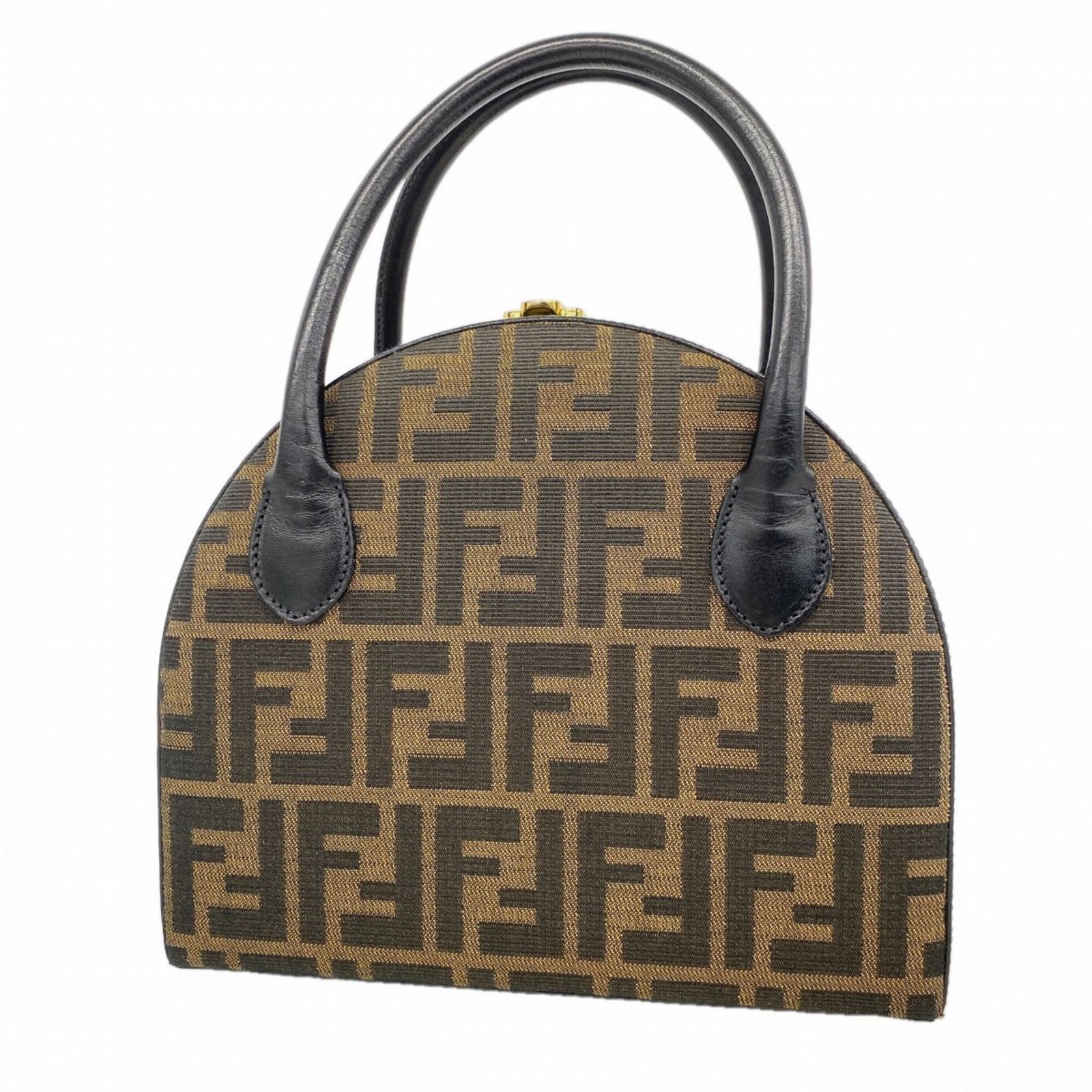 フェンディ(Fendi) フェンディ ハンドバッグ ズッカ ナイロンキャンバス ブラウン レディース