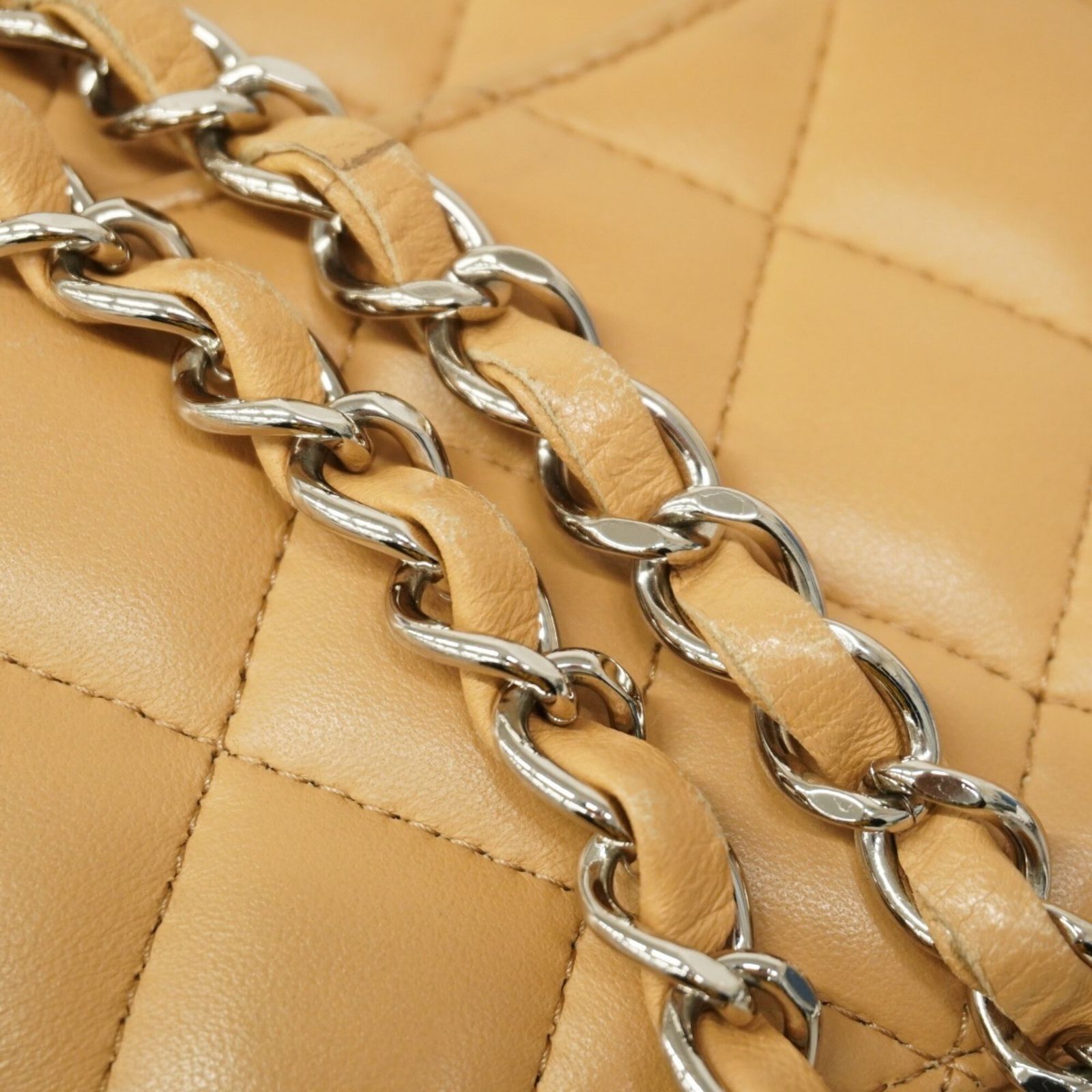 シャネル(Chanel) シャネル ショルダーバッグ マトラッセ チェーンショルダー ラムスキン ベージュ レディース