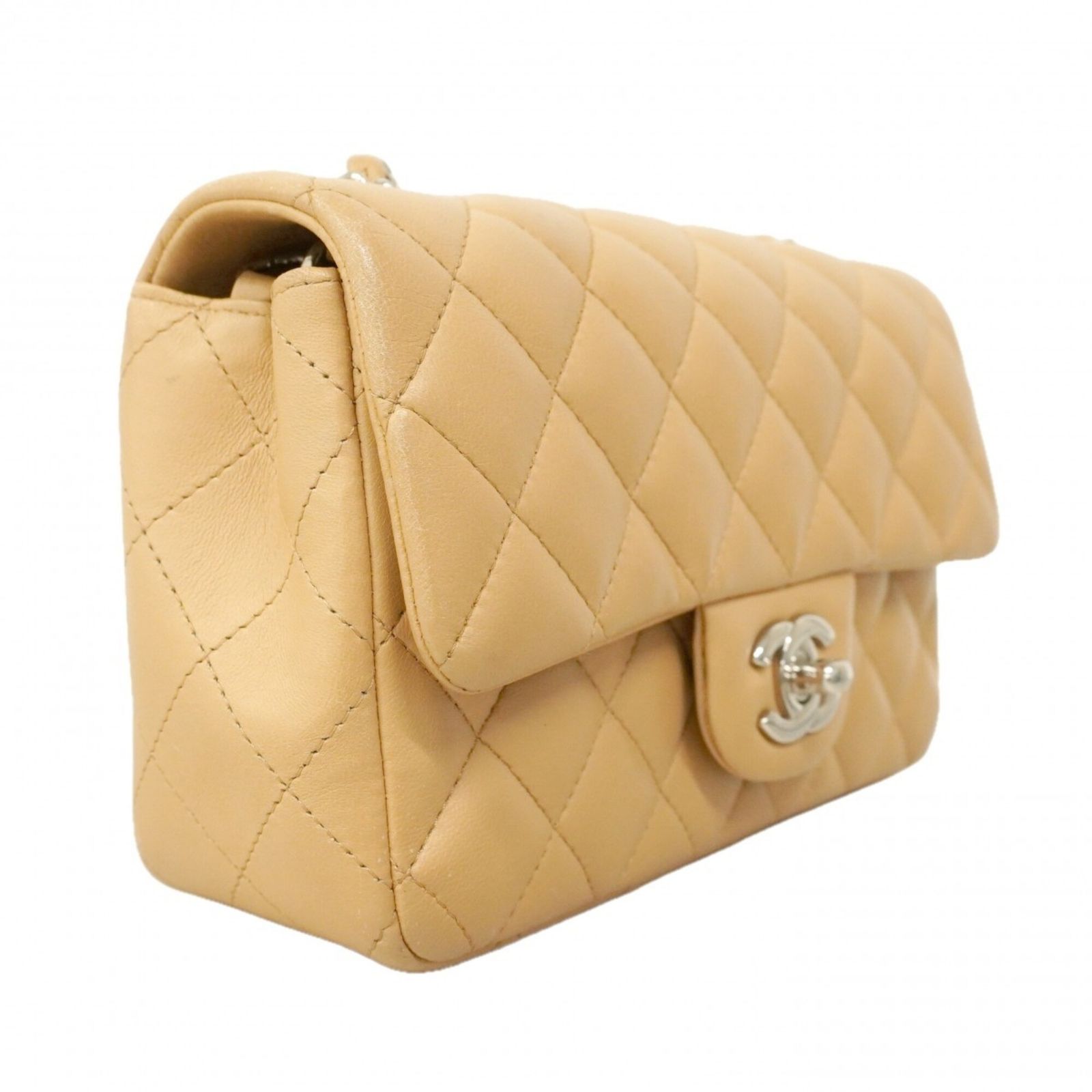 シャネル(Chanel) シャネル ショルダーバッグ マトラッセ チェーンショルダー ラムスキン ベージュ レディース