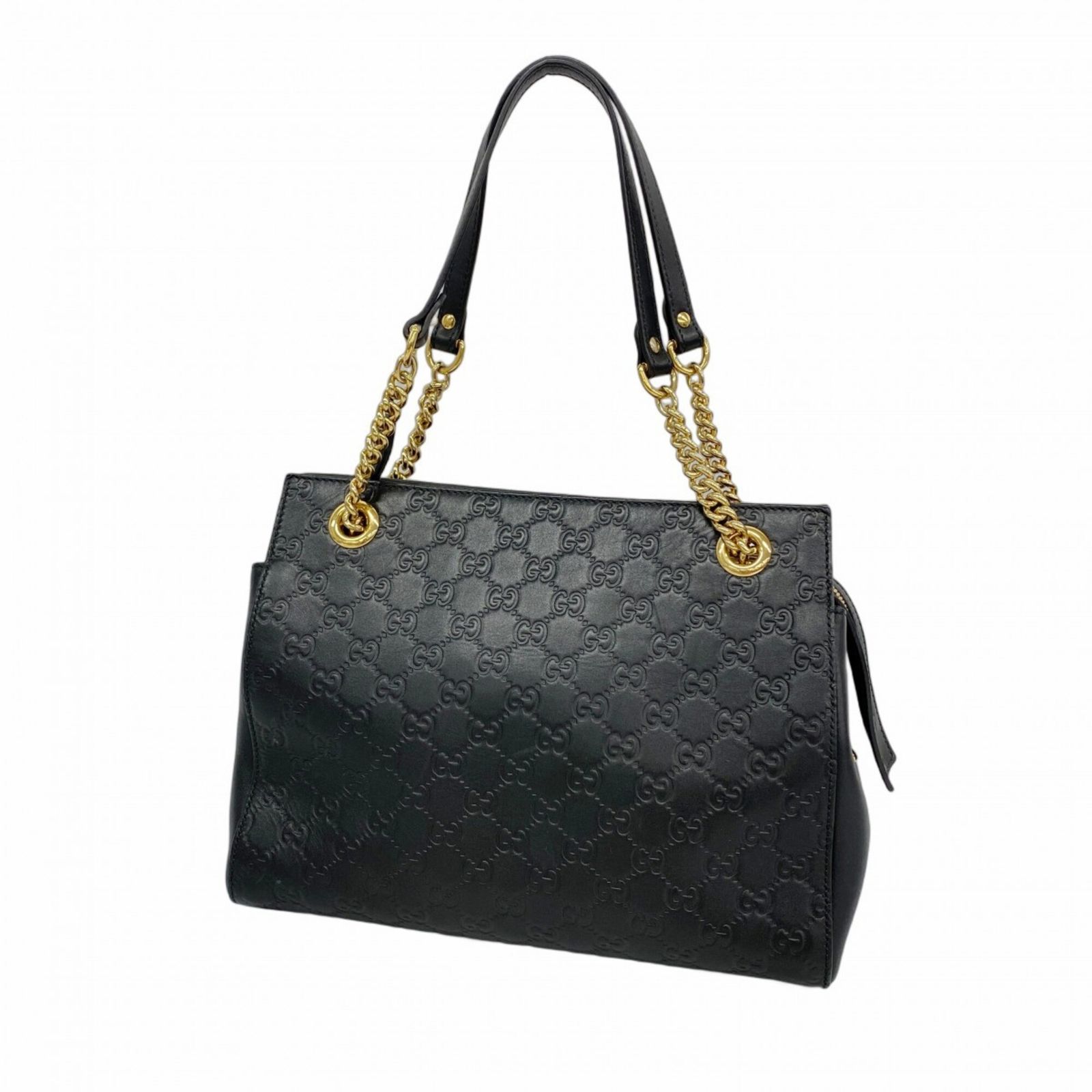 グッチ(Gucci) グッチ トートバッグ・チェーントート グッチシマ 453773 レザー ブラック レディース