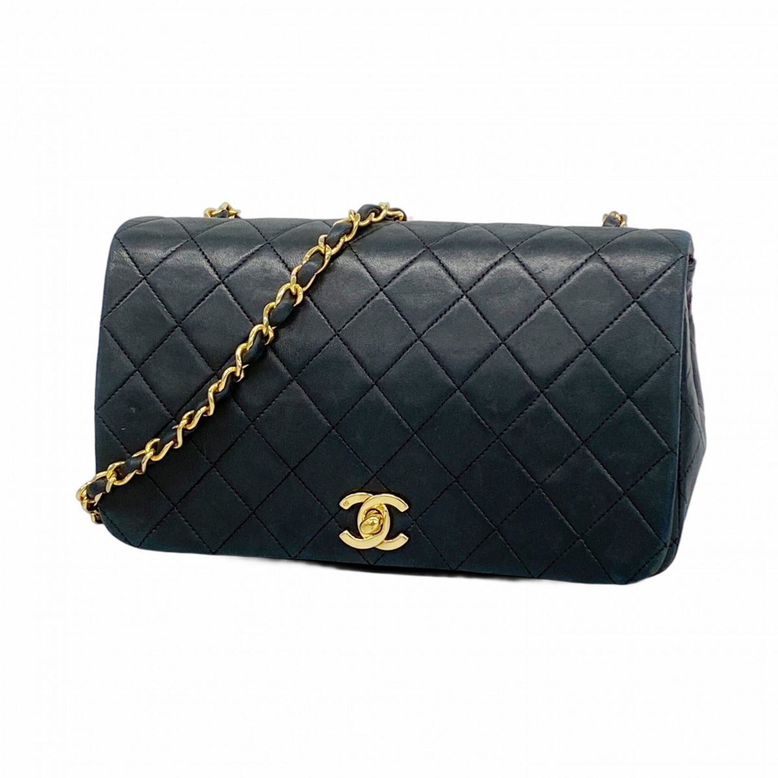 シャネル(Chanel) シャネル ショルダーバッグ マトラッセ チェーンショルダー ラムスキン ブラック レディース