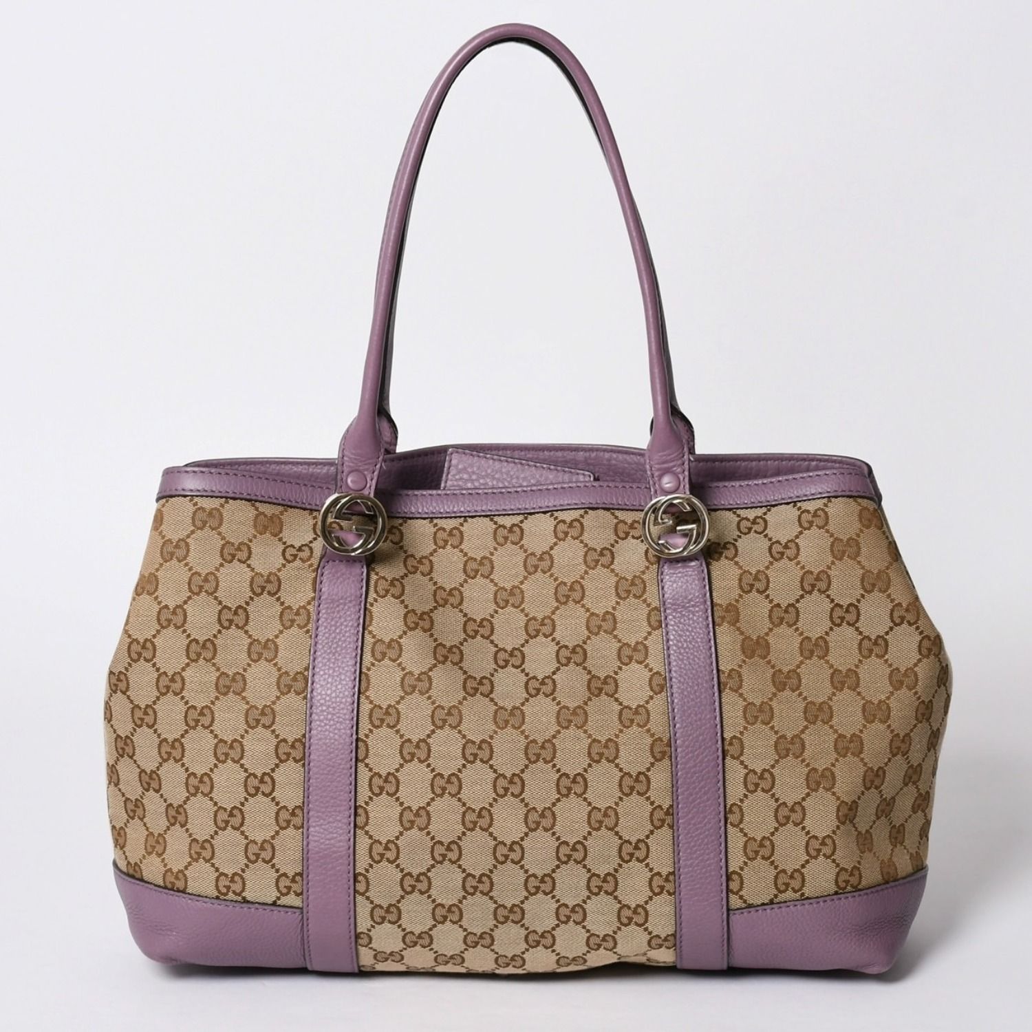 極美品 GUCCI グッチ Hand Bag ハンドバッグ Tote Bag トートバッグ GGキャンバス ソーホー ライラック 353122 中古 4a001694