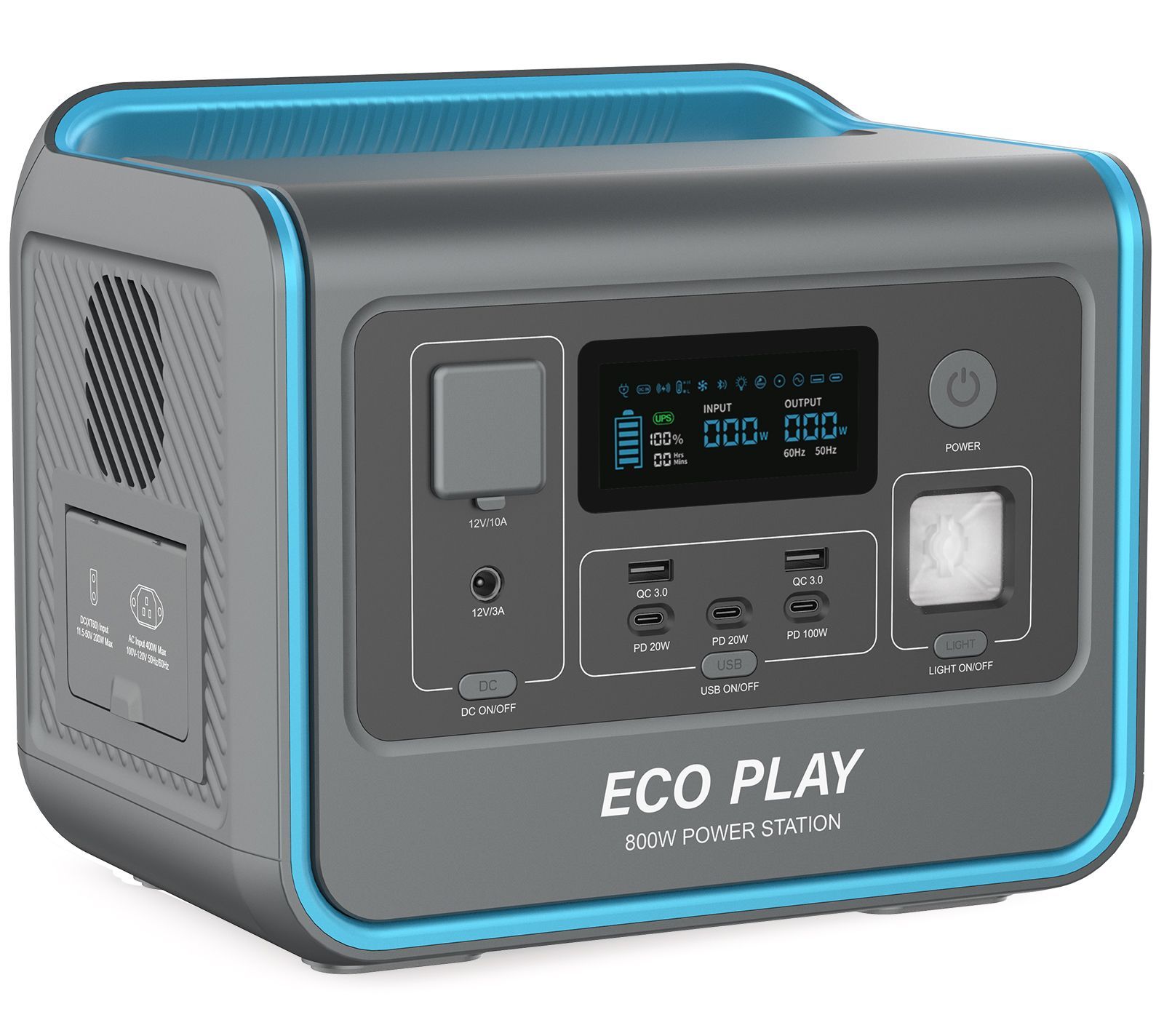ECOPLAY ポータブル電源 EP800 800W 512Wh リン酸鉄 4000回サイクル ポタ電 10年寿命 1.5時間急速充電 UPS機能 純正弦波 家庭用 蓄電池 発電機 車中泊 停電 台風 節電 防災 ポータブルバッテリー アウトドア キャンプ