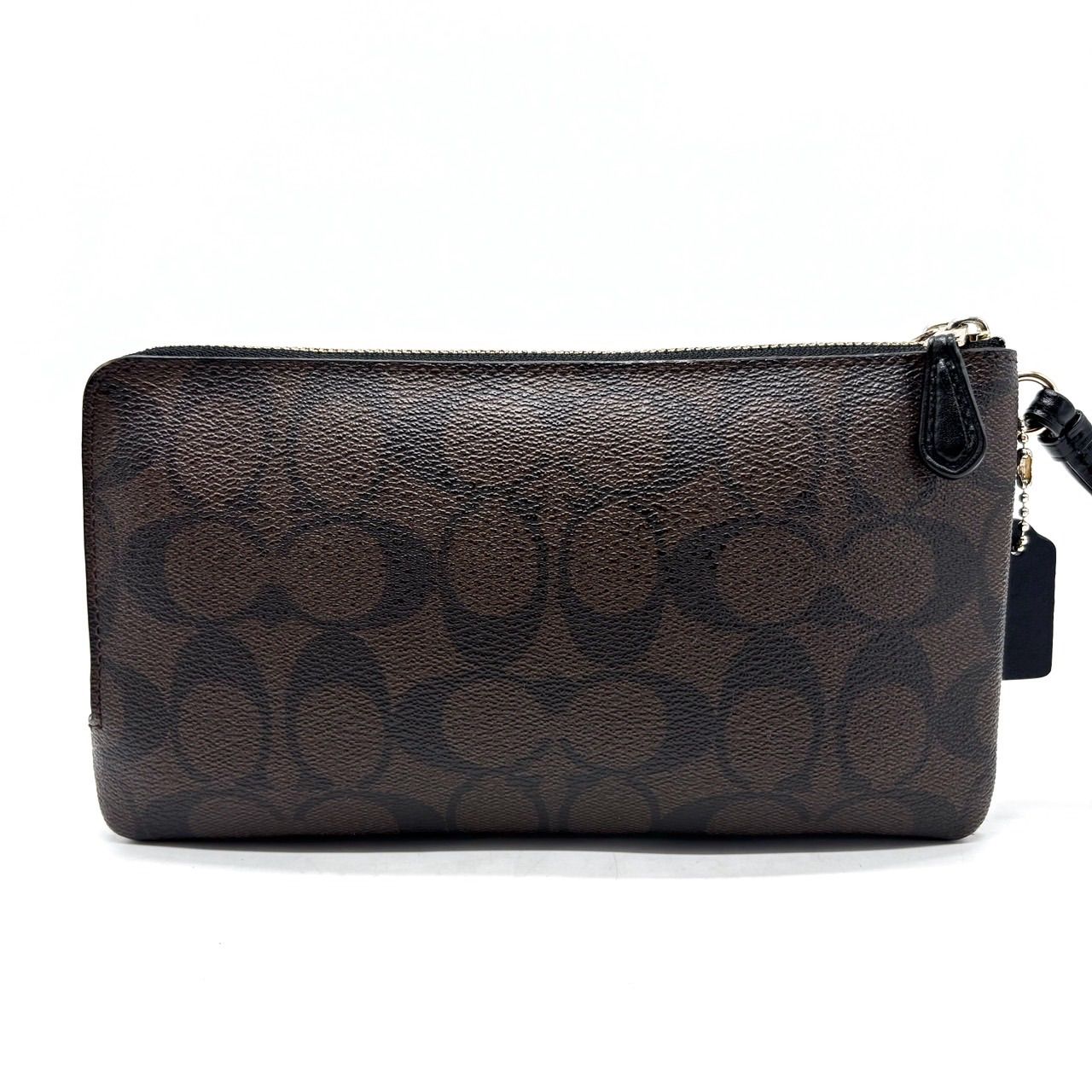 【良品】COACH brown signature pvc leather long wallet unisex コーチ　長財布