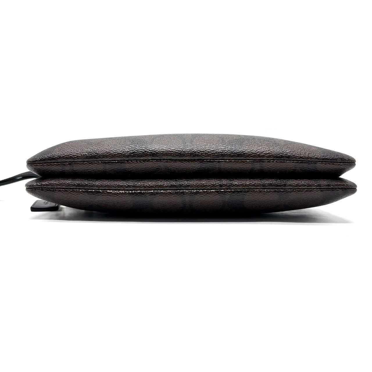 【良品】COACH brown signature pvc leather long wallet unisex コーチ　長財布
