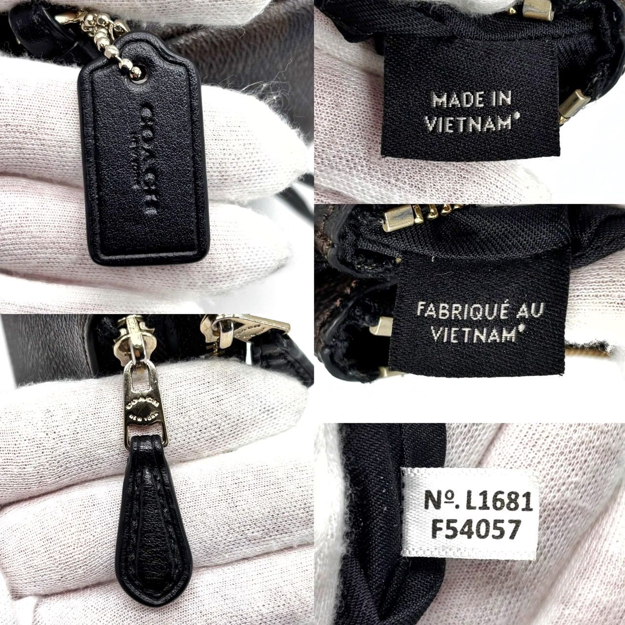 【良品】COACH brown signature pvc leather long wallet unisex コーチ　長財布
