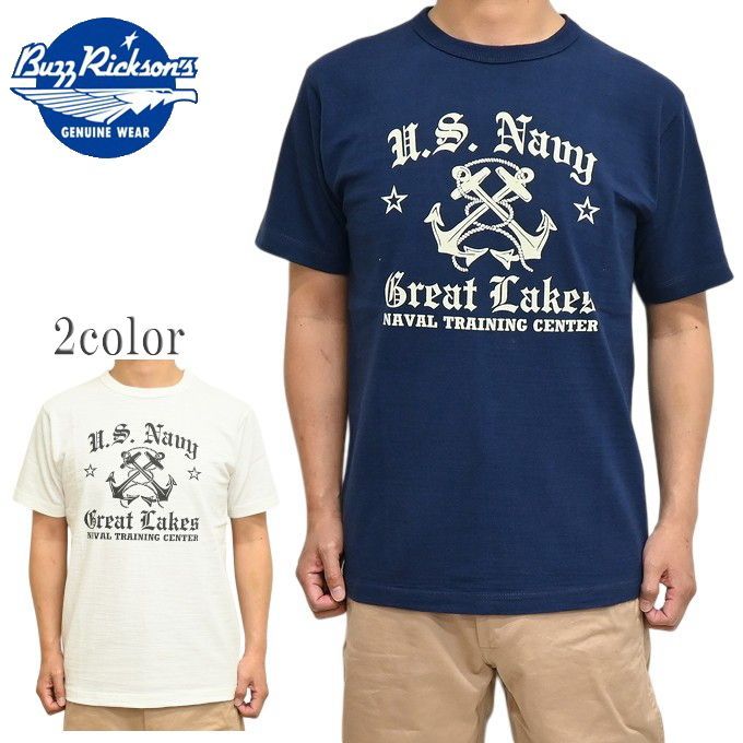 バズリクソンズ BUZZ RICKSONS BR79727 スラブ 半袖Tシャツ USN GREAT LAKES ミリタリー メンズ トップス br79727
