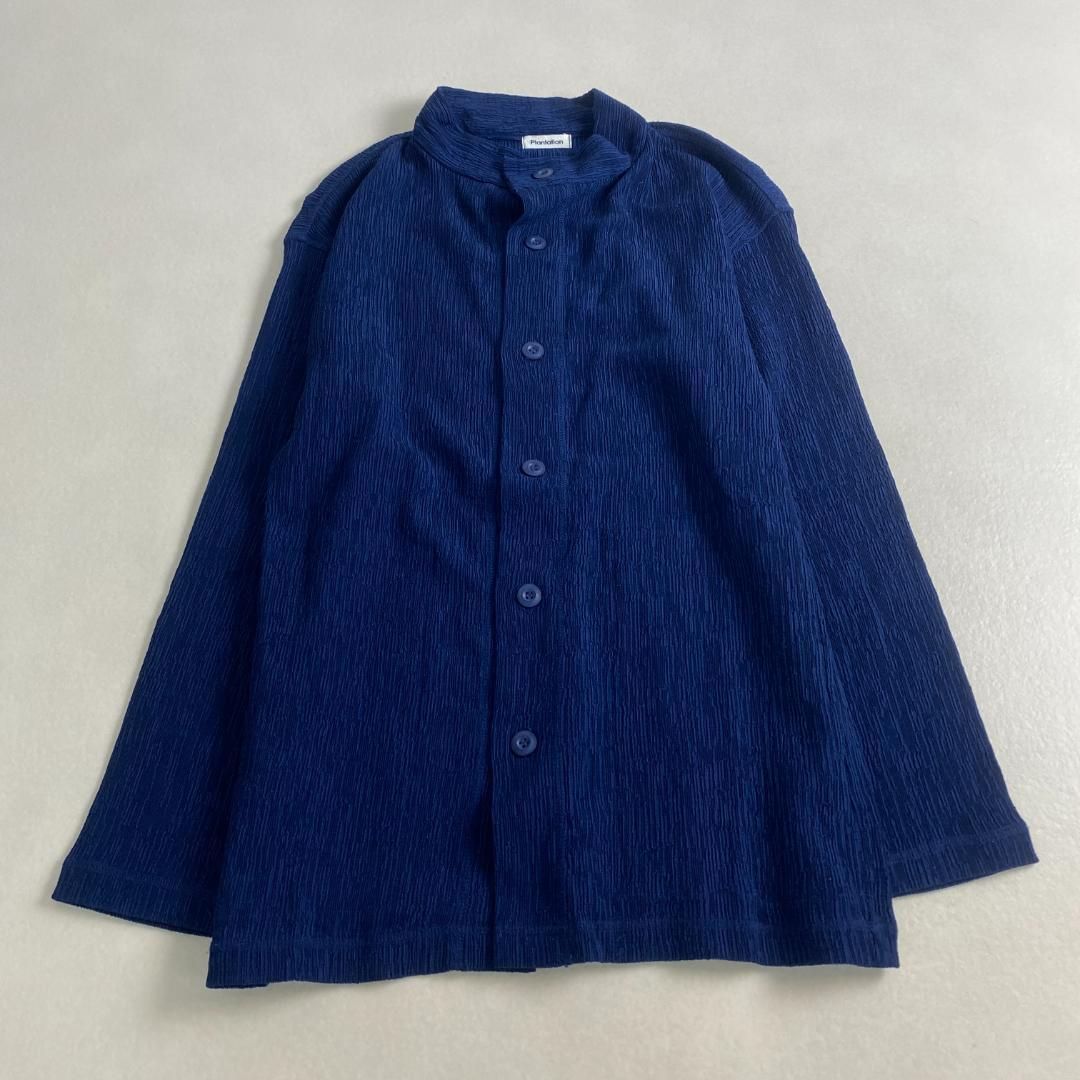 イッセイミヤケ ブラウス 長袖シャツ　plantation プリーツ　ウール　ポリエステル　M L相当