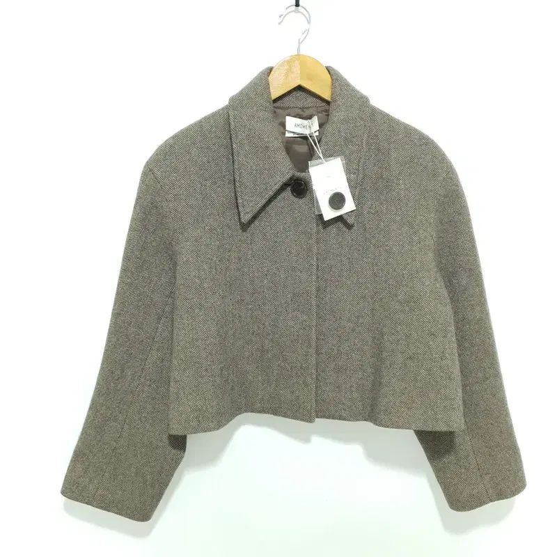 アモーメント ワイド クロップド ヘリンボーン コート ジャケット 0_W0644
