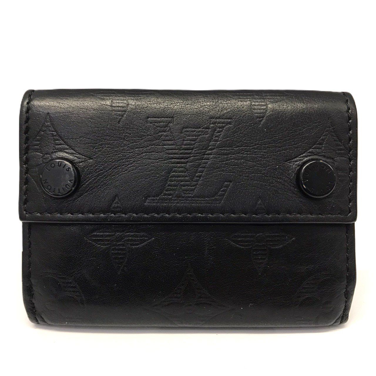 ルイヴィトン ディスカバリー コンパクトウォレット モノグラムシャドウ レザー ブラック 3つ折り ミニ 財布 M67631 LOUIS VUITTON ABランク 中古 29,625円