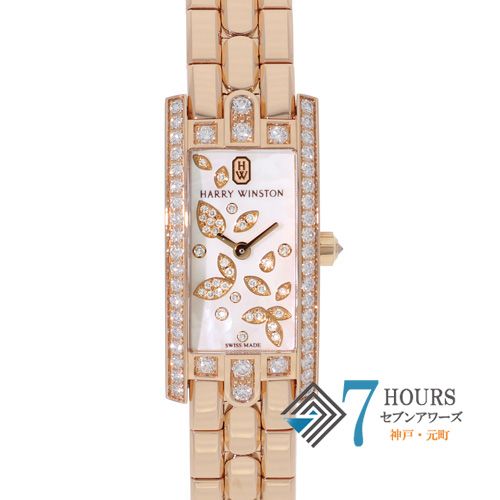 145132 HARRY WINSTON ハリーウィンストン AVCQHM16 ホワイトシェル ピンクゴールド クオーツ 純正ボックス