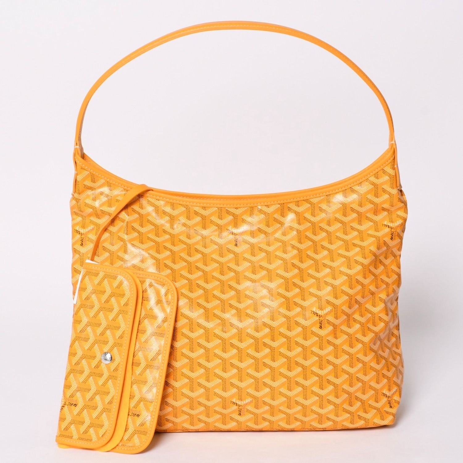 新品未使用 GOYARD ゴヤール ボエム ホーボーバッグ イエロー BOHEMEPMLTY33CL33P コーティングキャンバス シルバー金具 中古 4a001714