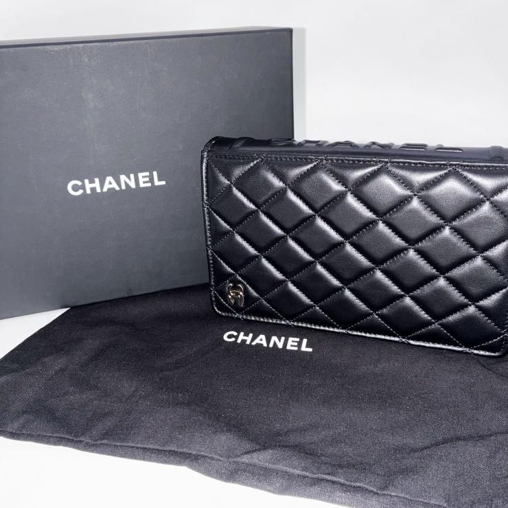 CHANEL シャネル ブックチェーンショルダー ショルダーバッグ マトラッセ ラムスキン ブラック ホワイト ゴールド金具 ★美品★ ★箱・袋・プレート付★