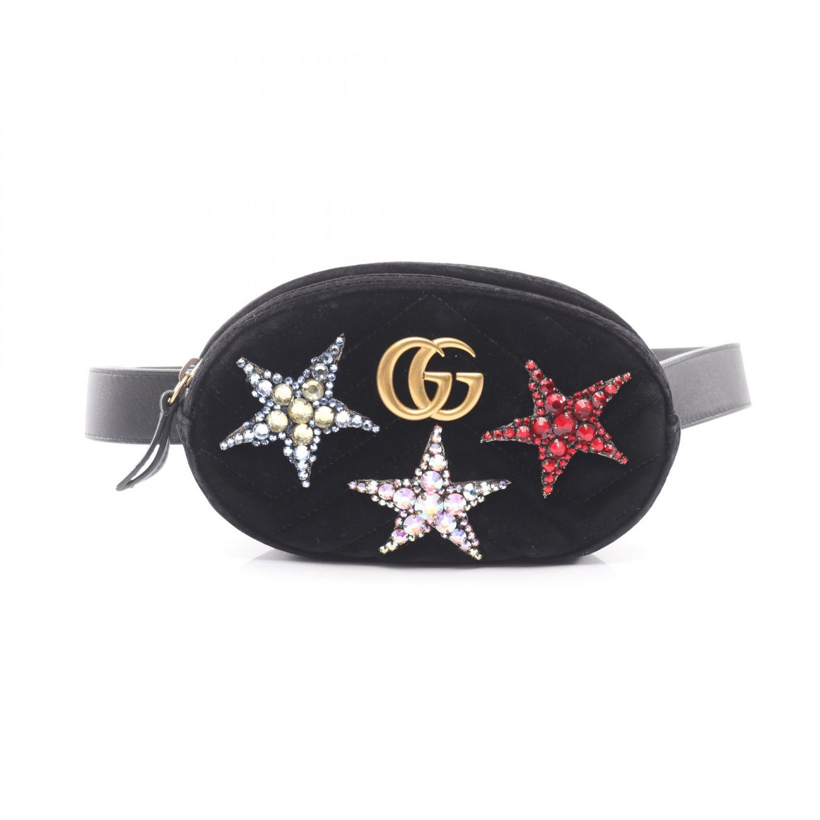 GUCCI グッチ GGマーモント ラインストーン スター ウエストバッグ