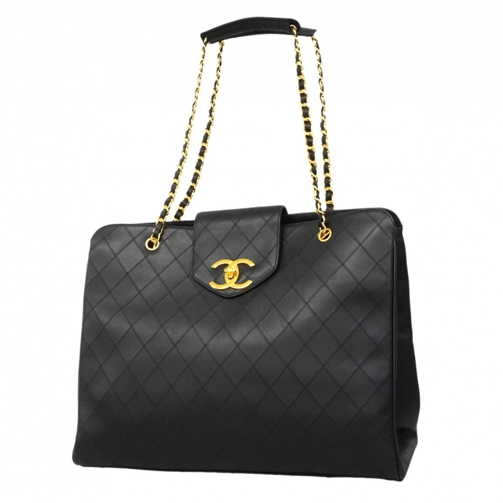 シャネル(Chanel) シャネル ショルダーバッグ ビコローレ チェーンショルダー レザー ブラック レディース