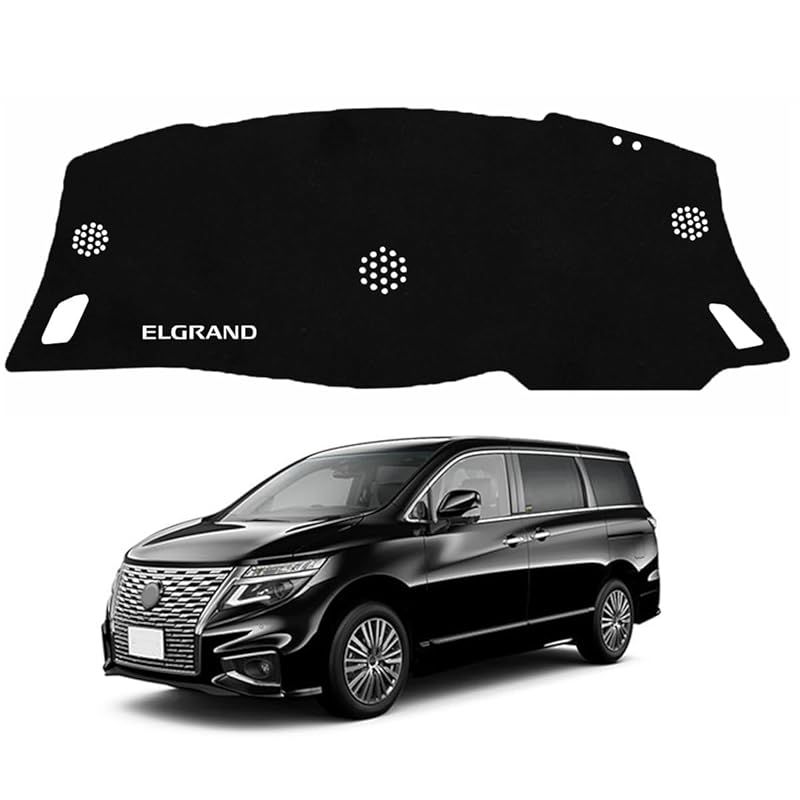 ZdeduoCar ダッシュボードマット 日産 エルグランド E52型・3代目に適用 専用設計 UVカット 断熱フランネル ダッシュボードカバー 反射軽減 滑り止め仕様 ダッシュボード 保護マット 簡単取付 インテリア保護 0