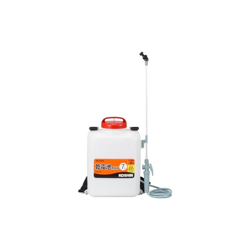工進(KOSHIN) 背負い式 乾電池 噴霧器 タンク 7L 消毒名人 DK-7D 単一型 乾電池 6本使用(別売) ダイヤフラム ポンプ 消毒 防除 除草 静音 簡単 家庭 0