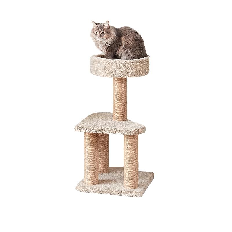 ベーシック キャットタワー Mサイズ　縦40×横40×高さ80cm ベージュ 0